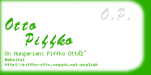 otto piffko business card